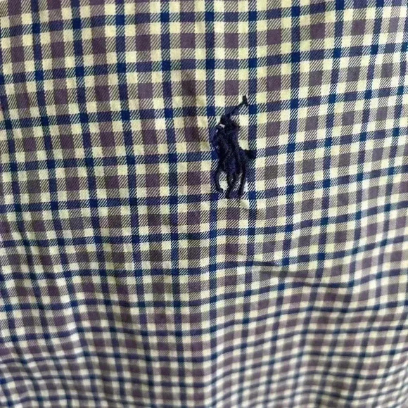 Polo Ralph Lauren Men’s Classic Fit Gingham Oxford Shirt. Large. Preowned. - Picture 3 of 7